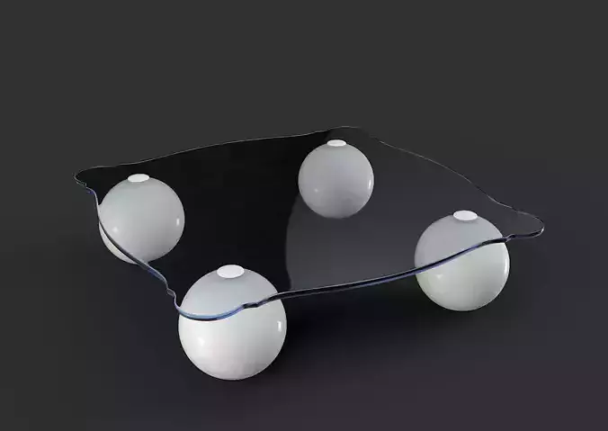 Coffee Table with Shaped Glass