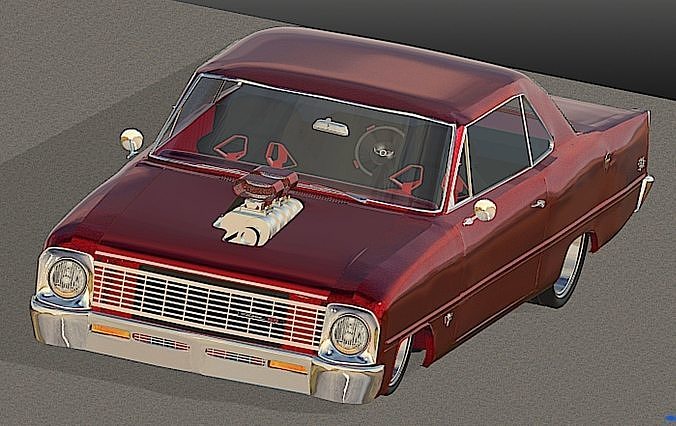 1966 Nova Custom Pro Street - High Poly 3D Model 3D model