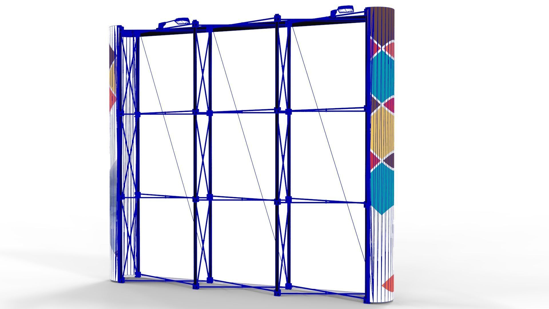 Pop-Up Banner Display - Straight - 3 Sections 3D model_16