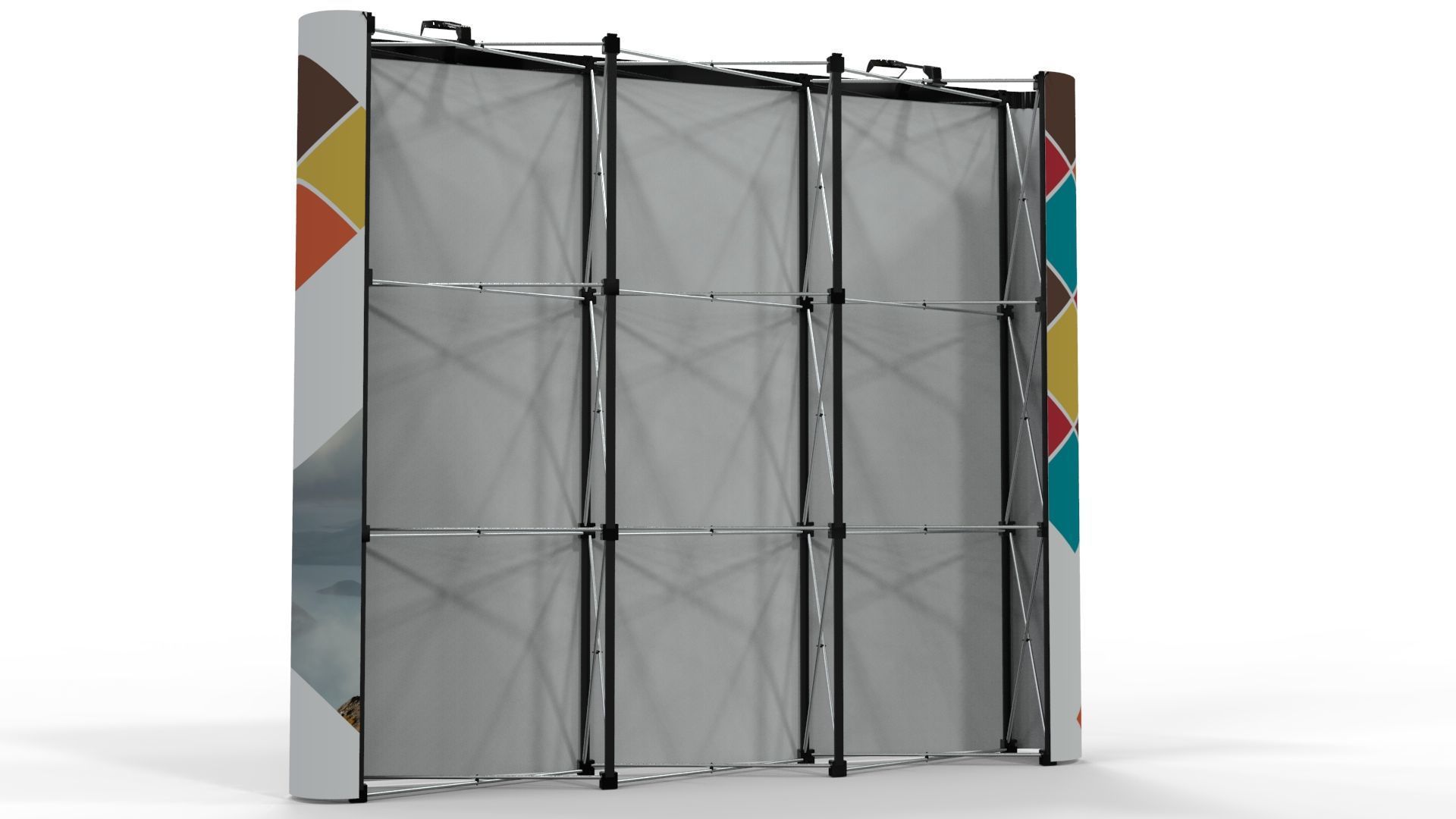 Pop-Up Banner Display - Straight - 3 Sections 3D model_5