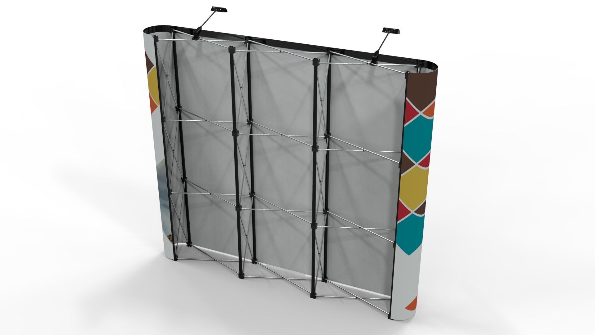 Pop-Up Banner Display - Straight - 3 Sections 3D model_6