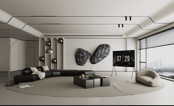 Interior scene living room 3D model