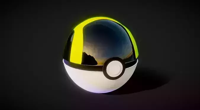 Pokeball 3D Model Ultraball Low-poly 3D model