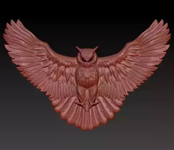 Owl Wings Pendant Necklace Charm Jewelry 3D print model