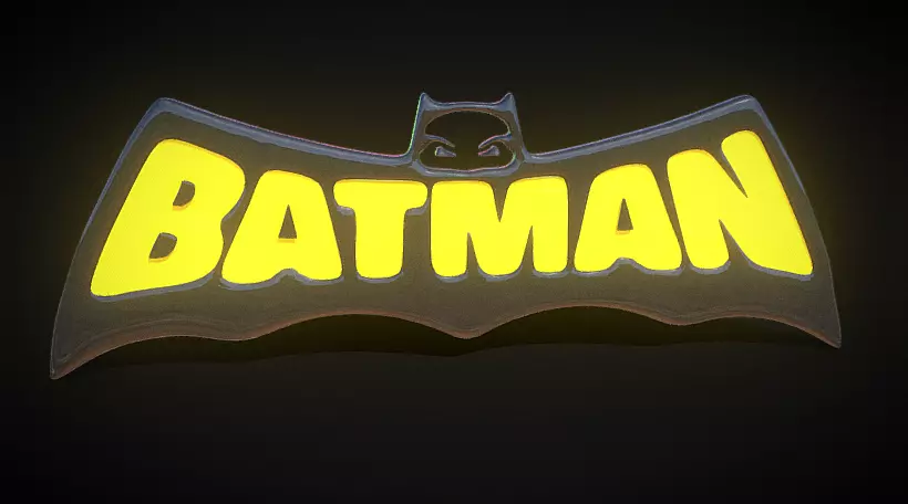 Batman logo brave and bold 3D Low-poly 3D model