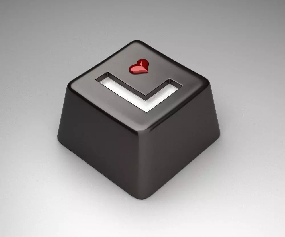 Chocolate Keycap L with Love Heart 3D model