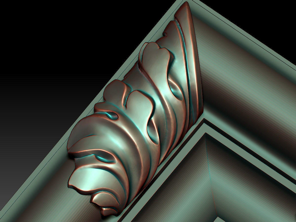 Frame with Carved Elements for CNC machines 3D print model_10