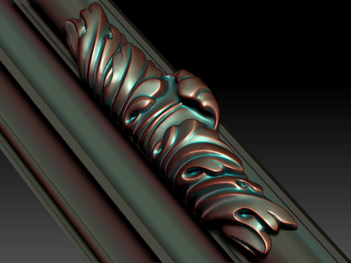 Frame with Carved Elements for CNC machines 3D print model_14