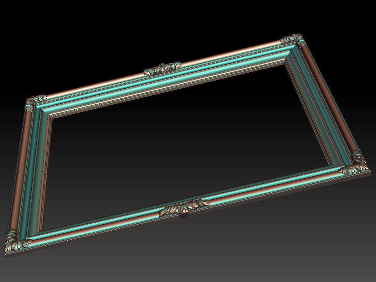 Frame with Carved Elements for CNC machines 3D print model_1