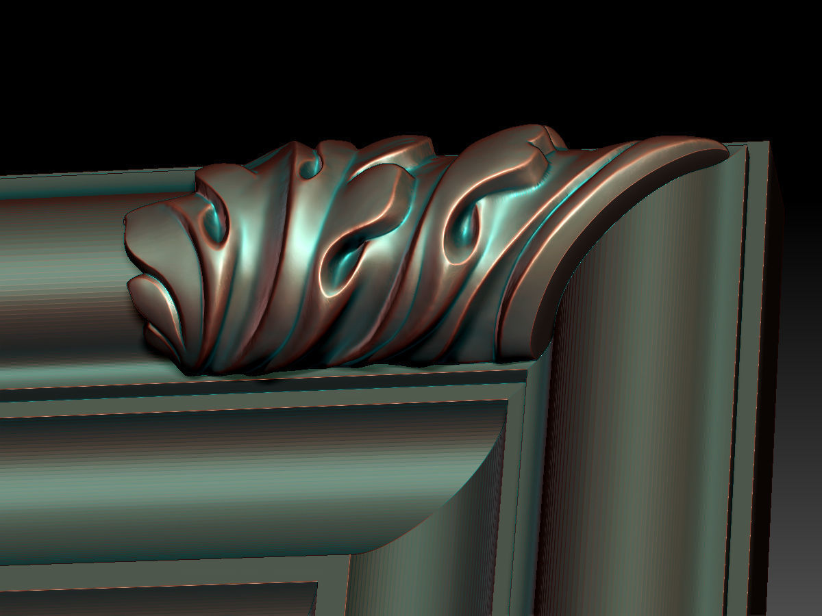 Frame with Carved Elements for CNC machines 3D print model_8