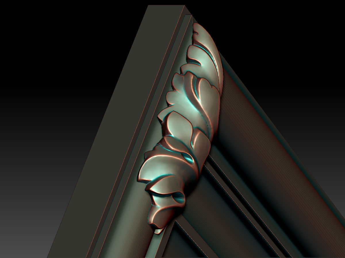 Frame with Carved Elements for CNC machines 3D print model_9