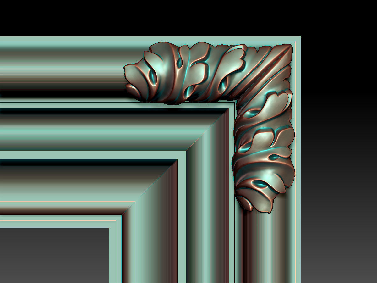 Frame with Carved Elements for CNC machines 3D print model_5