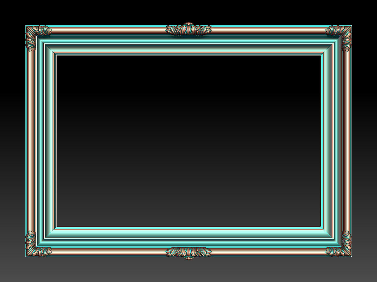 Frame with Carved Elements for CNC machines 3D print model_3