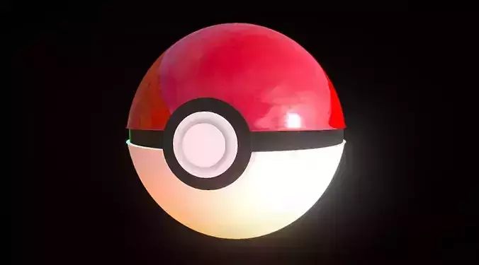 Pokeball model of pokemon version 3D Low-poly 3D model