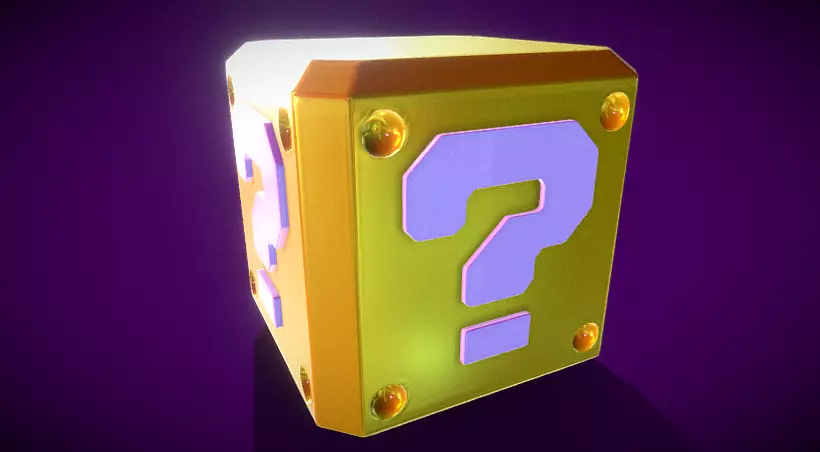 Super Mario mystery box Low-poly 3D model