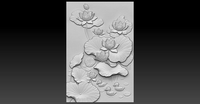 1 lotus CNC Relief Model 3D print model