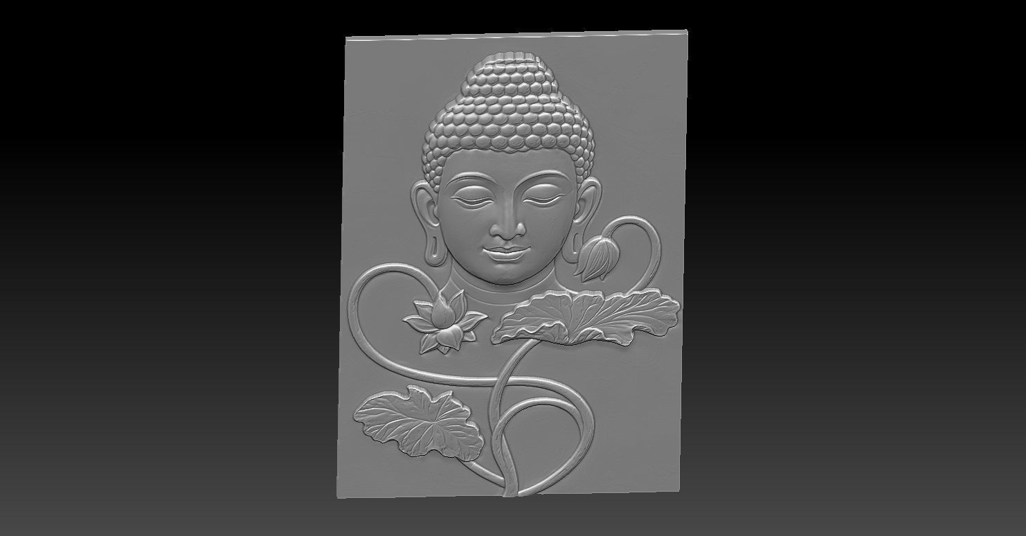 6 Buddha CNC Relief Model 3D print model_4