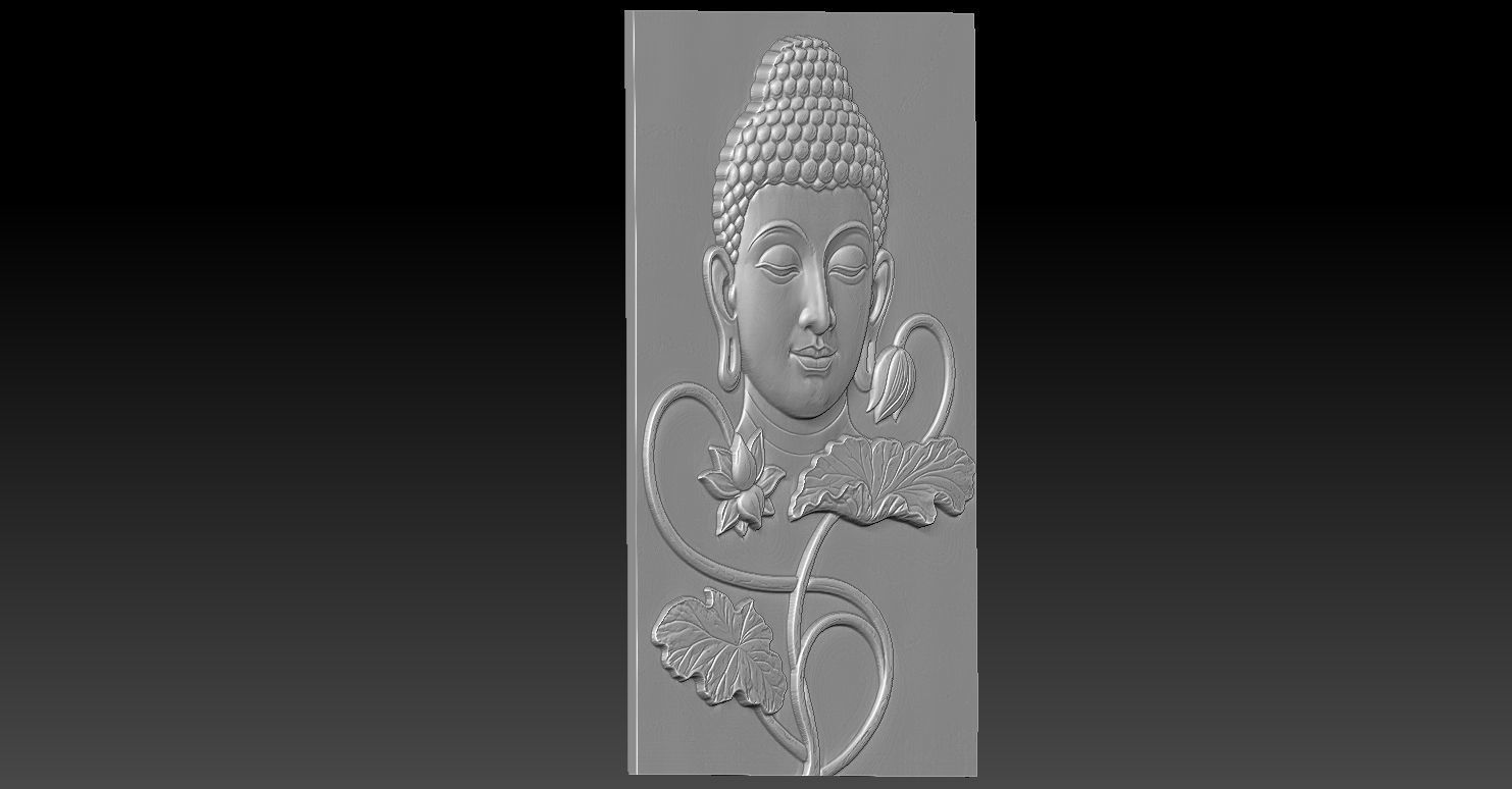 6 Buddha CNC Relief Model 3D print model_1