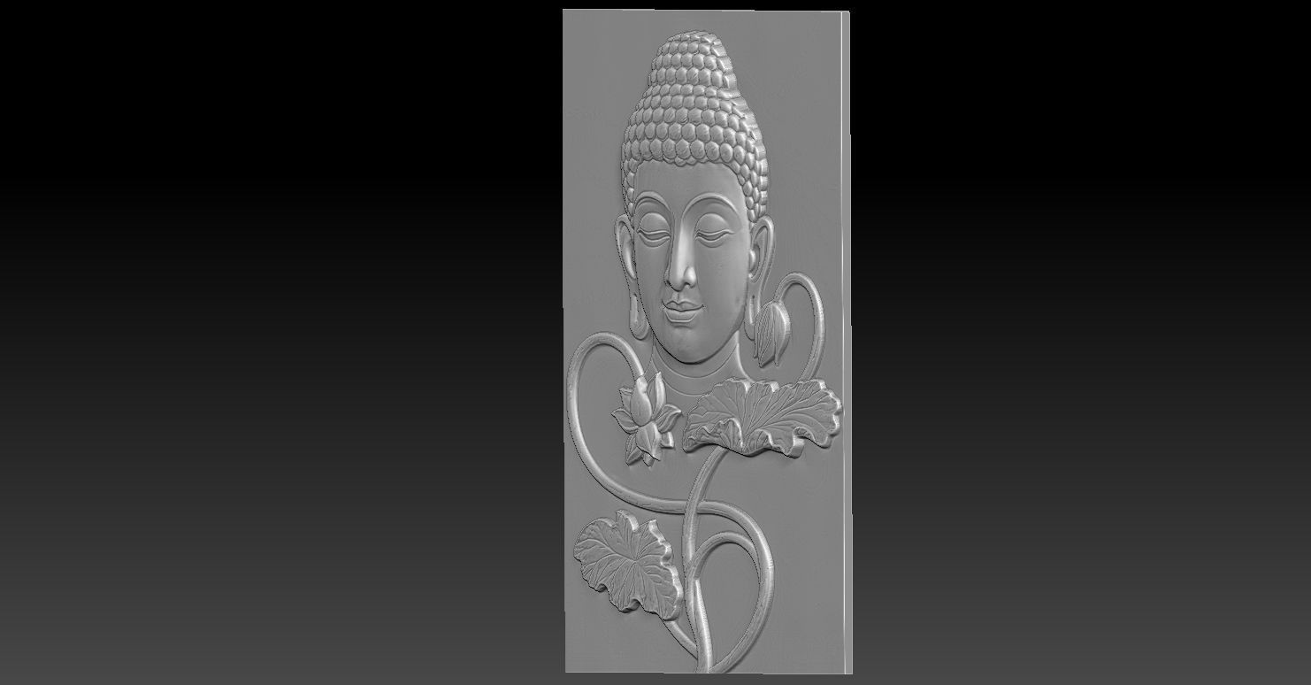 6 Buddha CNC Relief Model 3D print model_2