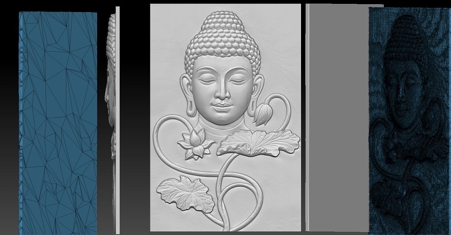 6 Buddha CNC Relief Model 3D print model_5