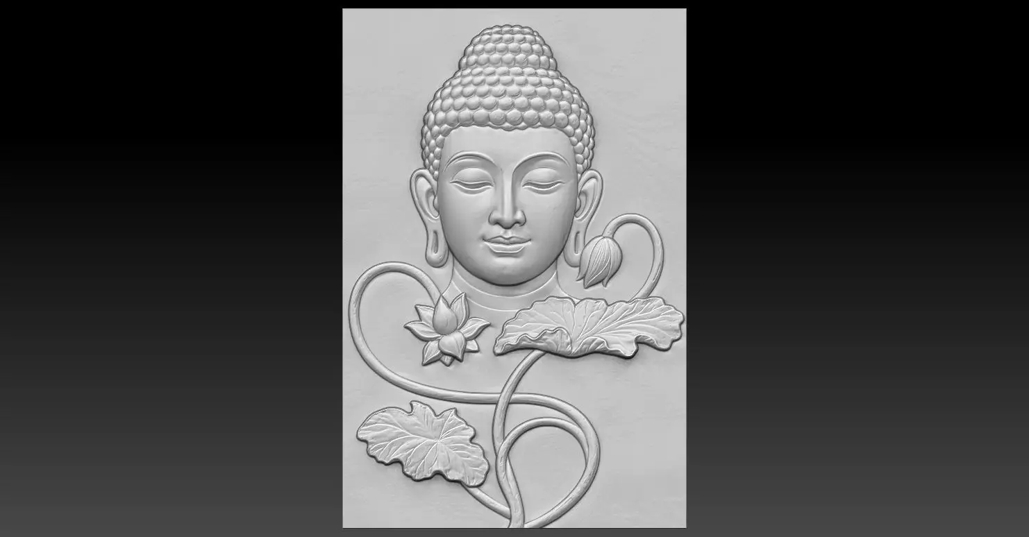6 Buddha CNC Relief Model 3D print model_0