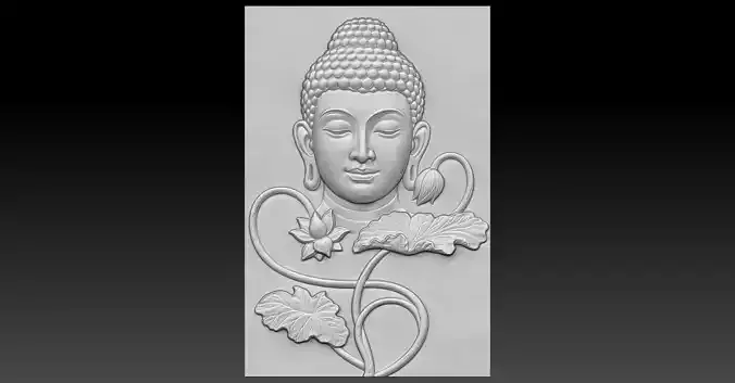 6 Buddha CNC Relief Model 3D print model