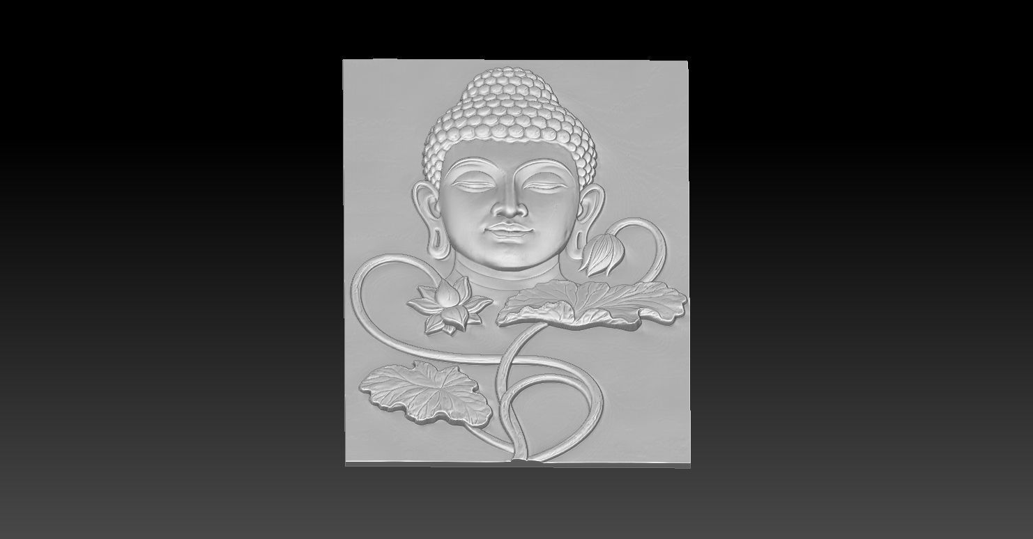 6 Buddha CNC Relief Model 3D print model_3