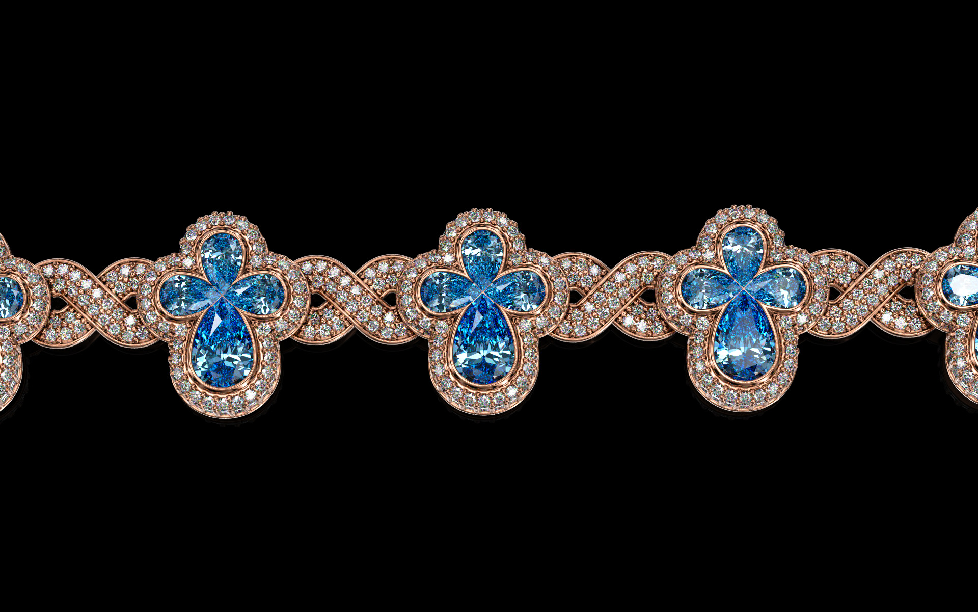 clover cross hiphop bracelet 3D print model_19