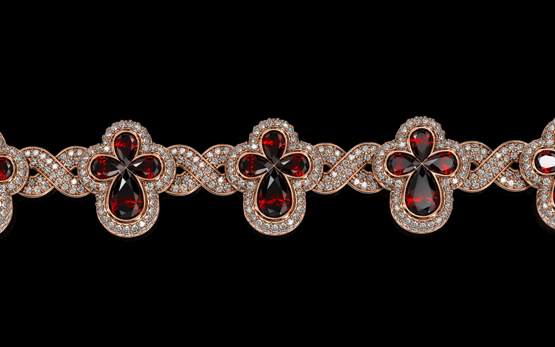 clover cross hiphop bracelet 3D print model_18