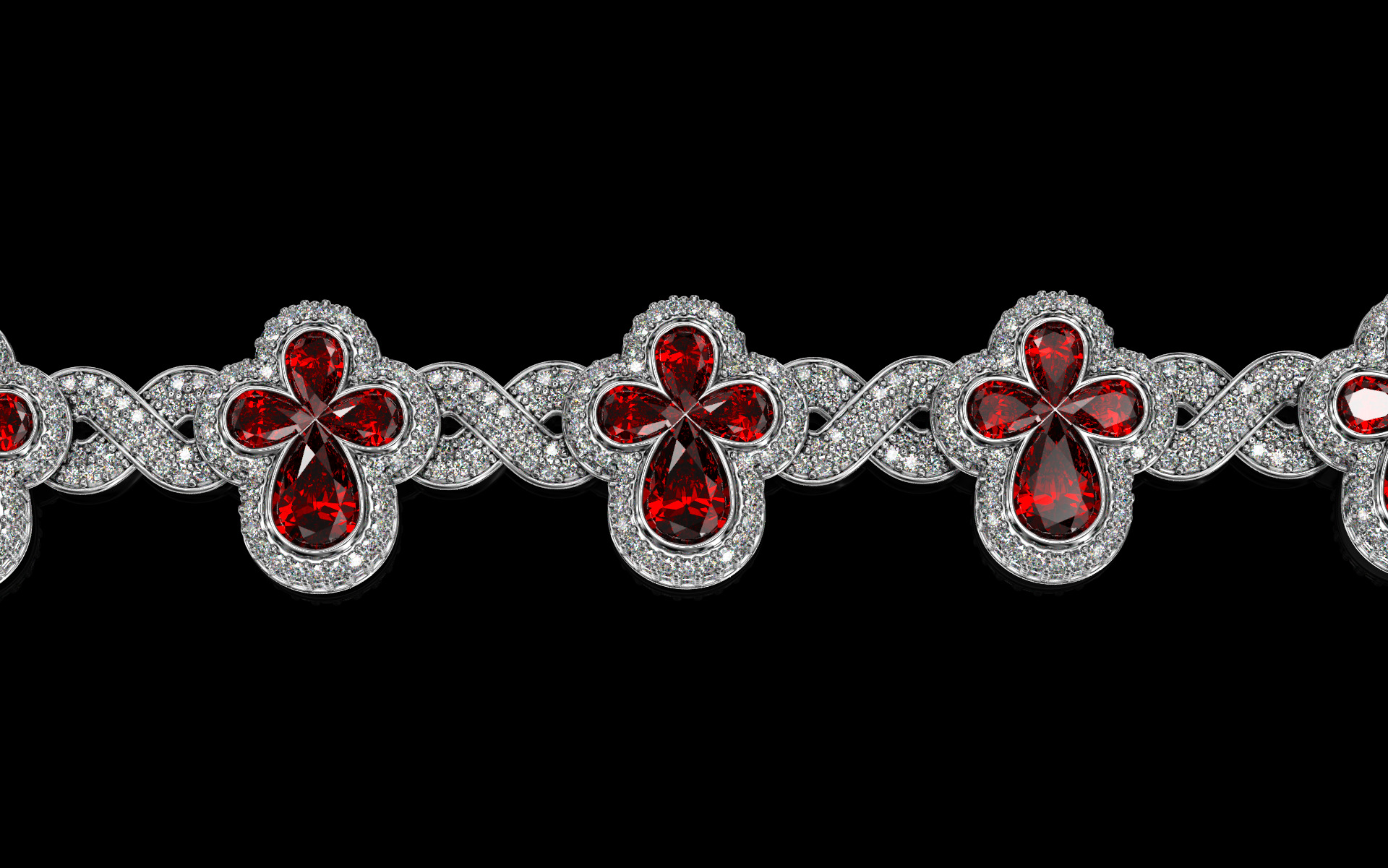 clover cross hiphop bracelet 3D print model_12