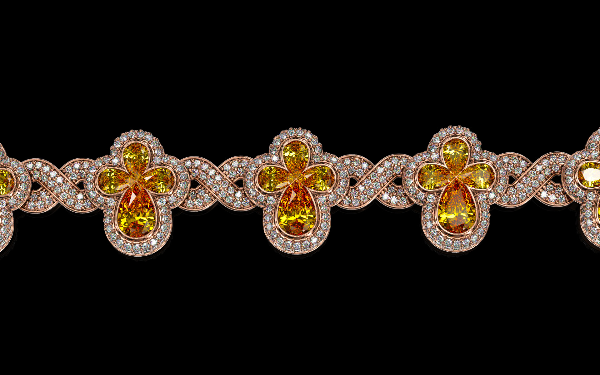 clover cross hiphop bracelet 3D print model_16