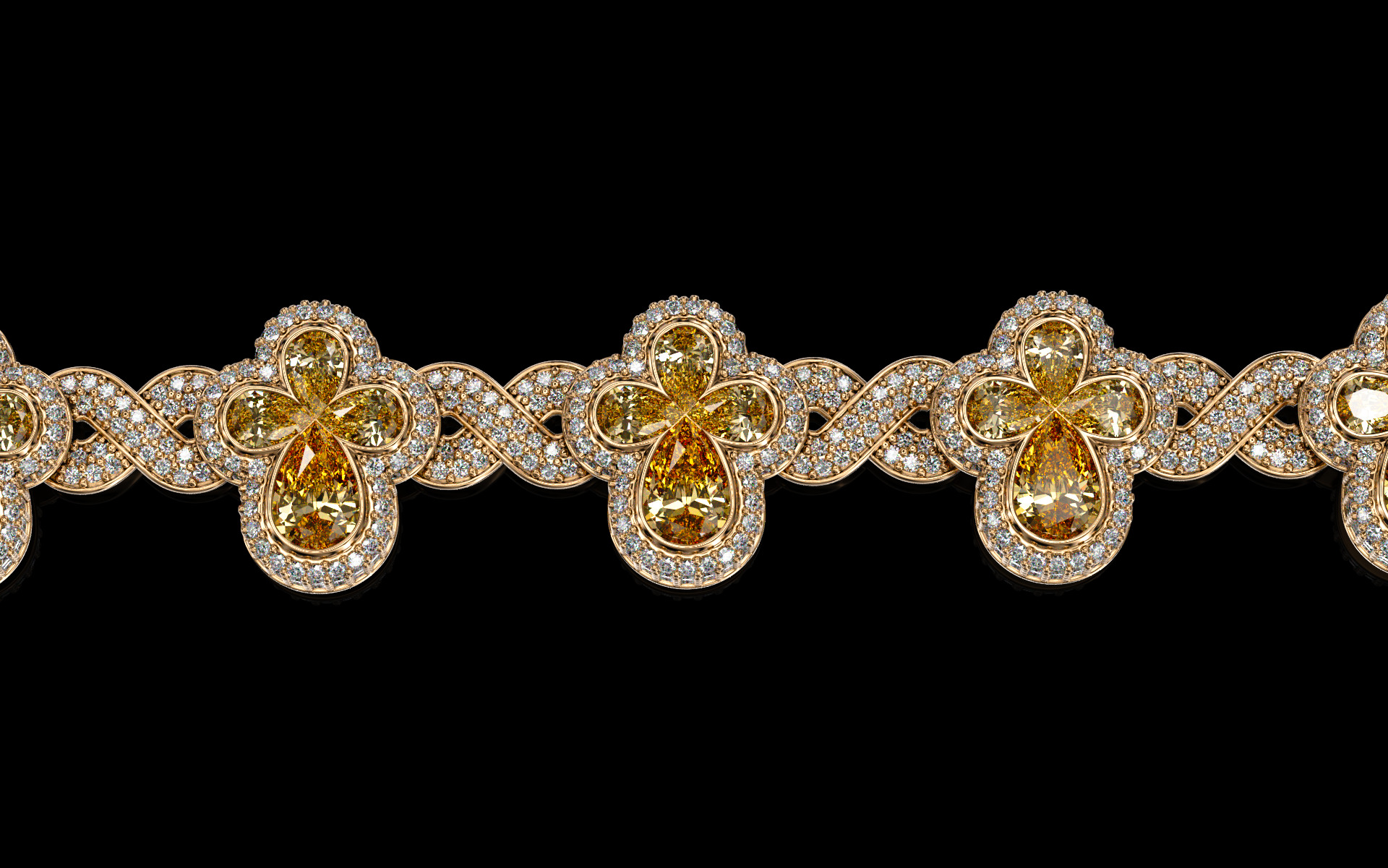 clover cross hiphop bracelet 3D print model_0