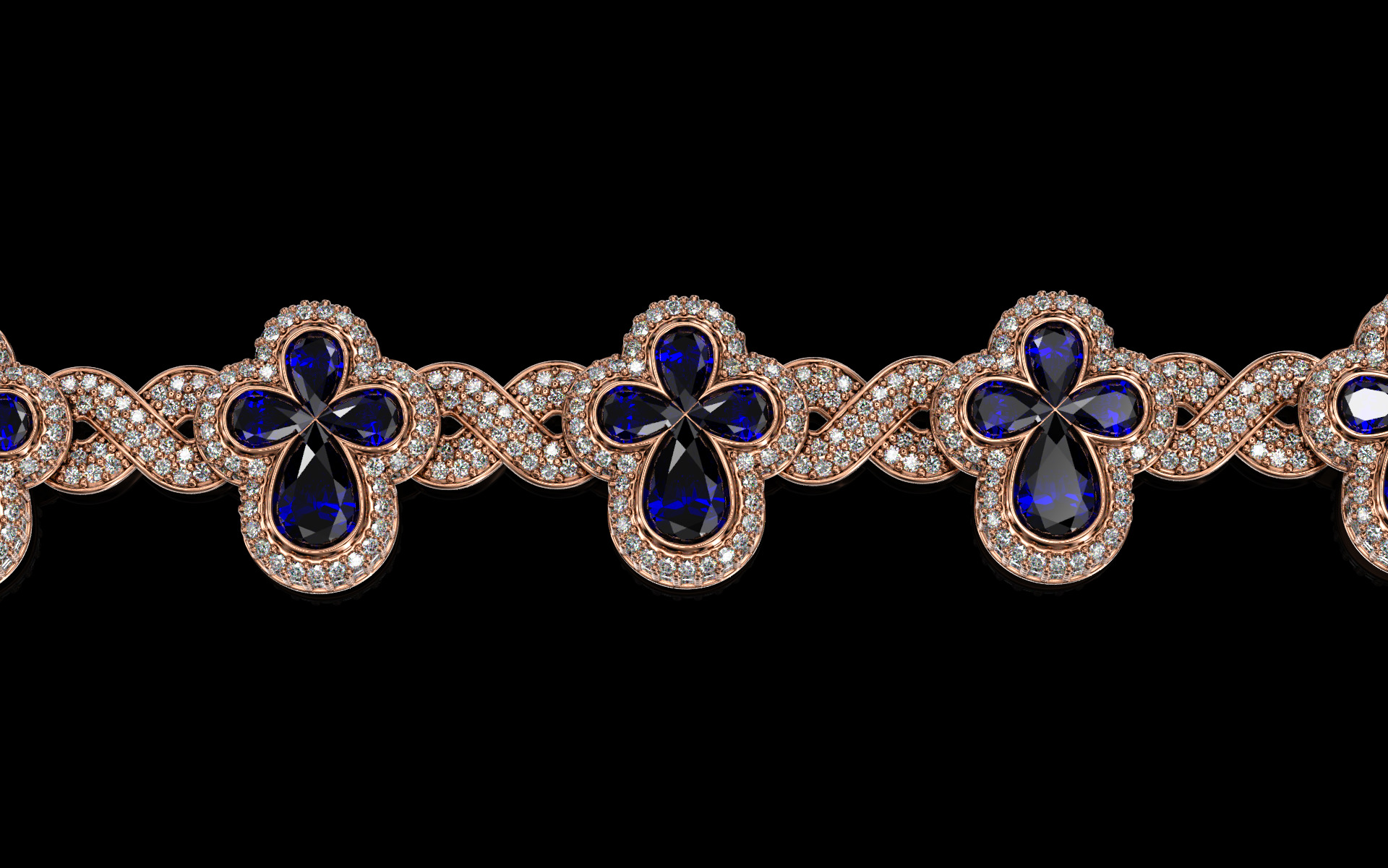 clover cross hiphop bracelet 3D print model_17