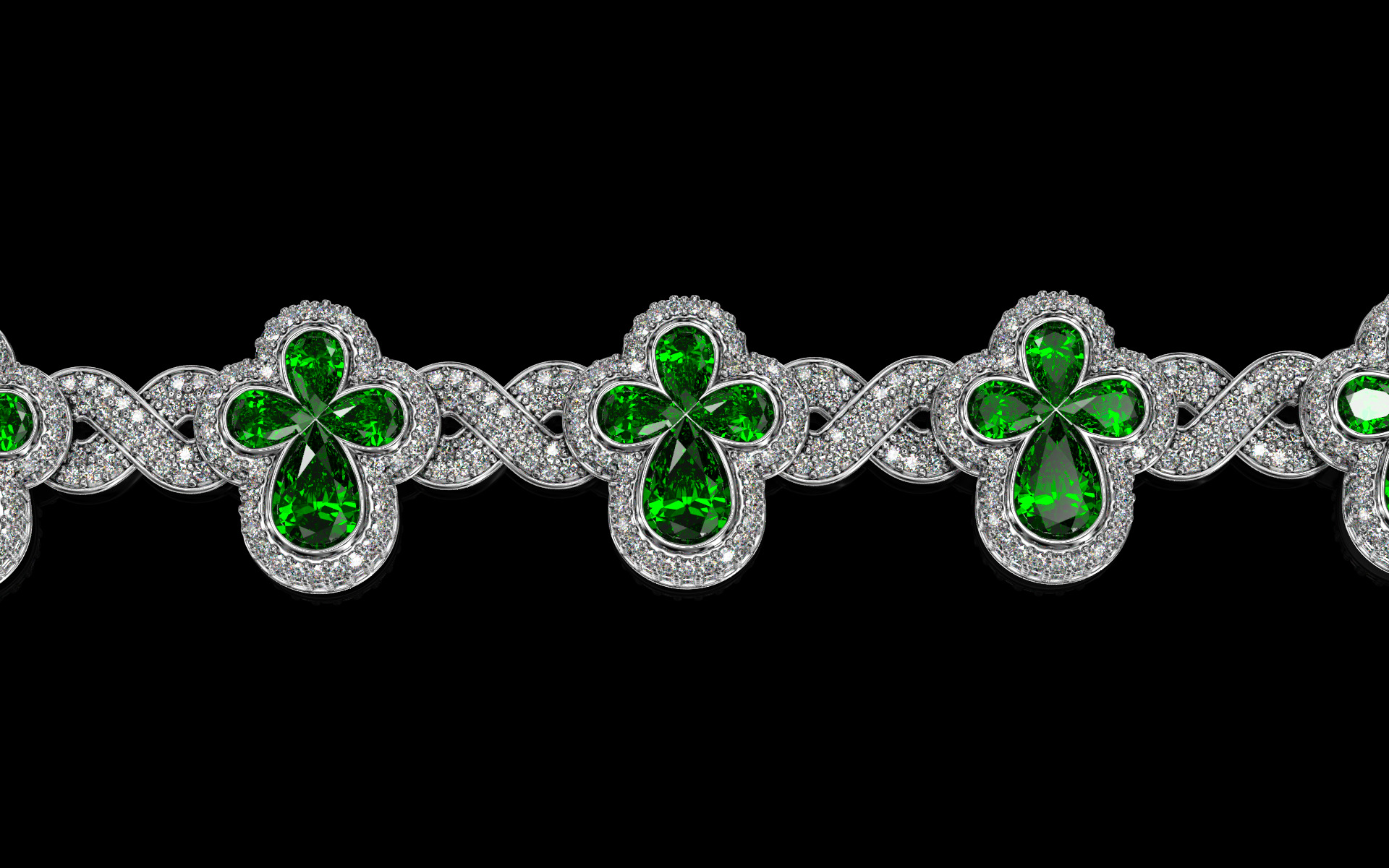 clover cross hiphop bracelet 3D print model_14