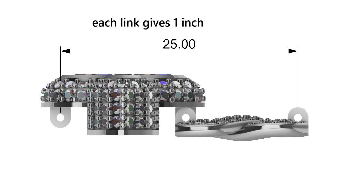 clover cross hiphop bracelet 3D print model_6