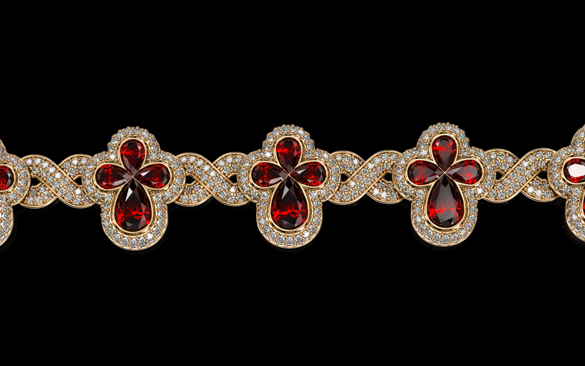 clover cross hiphop bracelet 3D print model_21