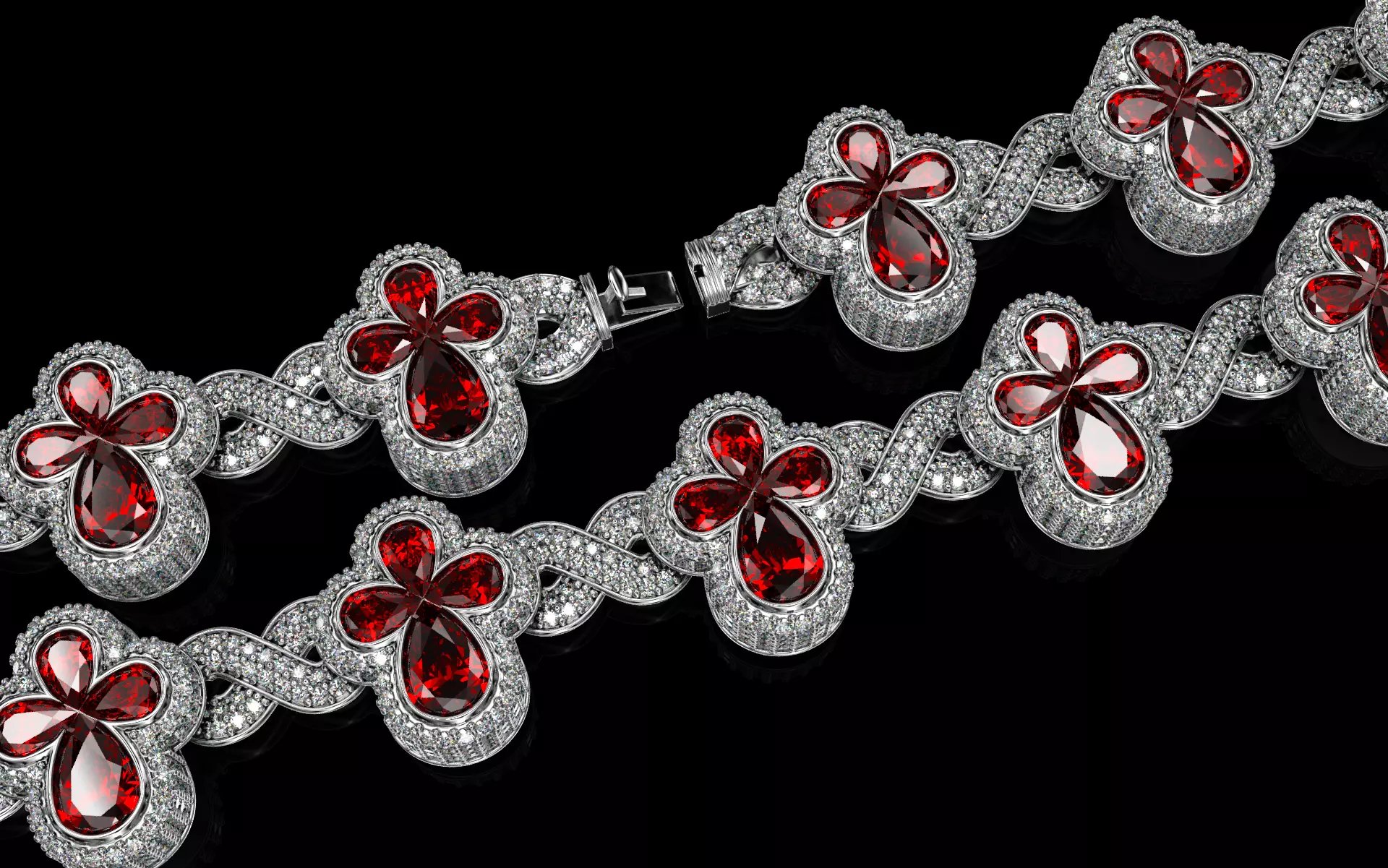 clover cross hiphop bracelet 3D print model_1