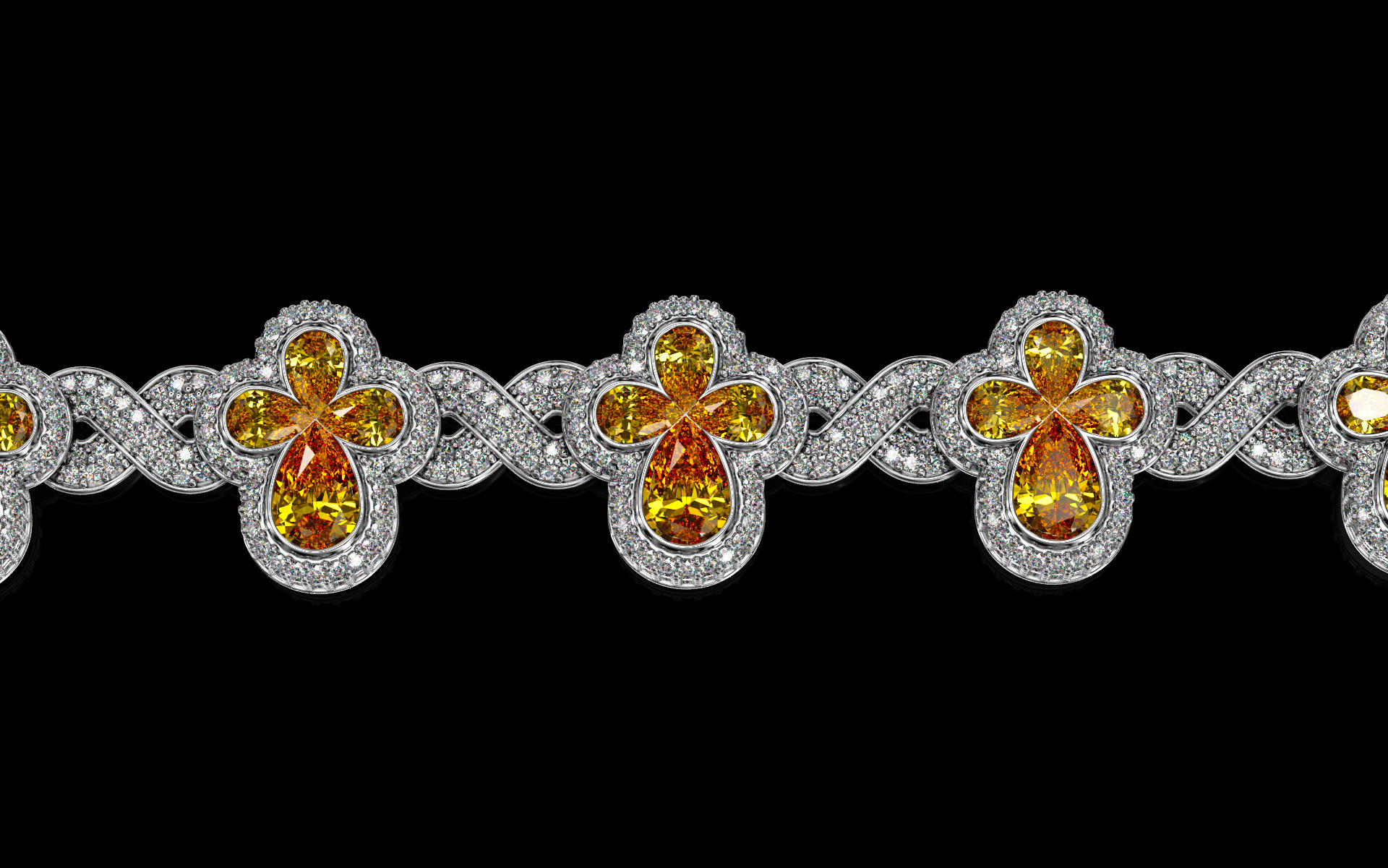 clover cross hiphop bracelet 3D print model_15