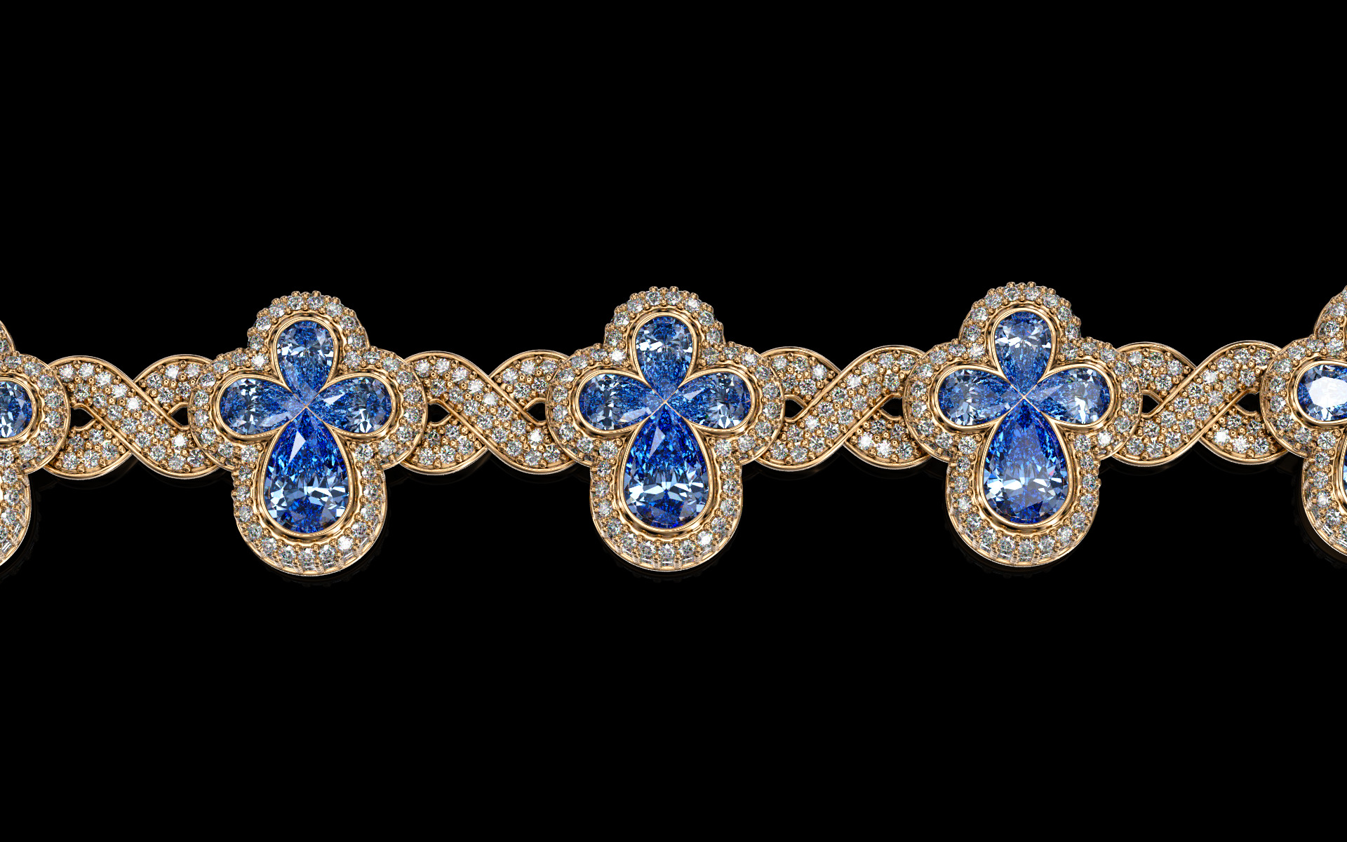 clover cross hiphop bracelet 3D print model_22