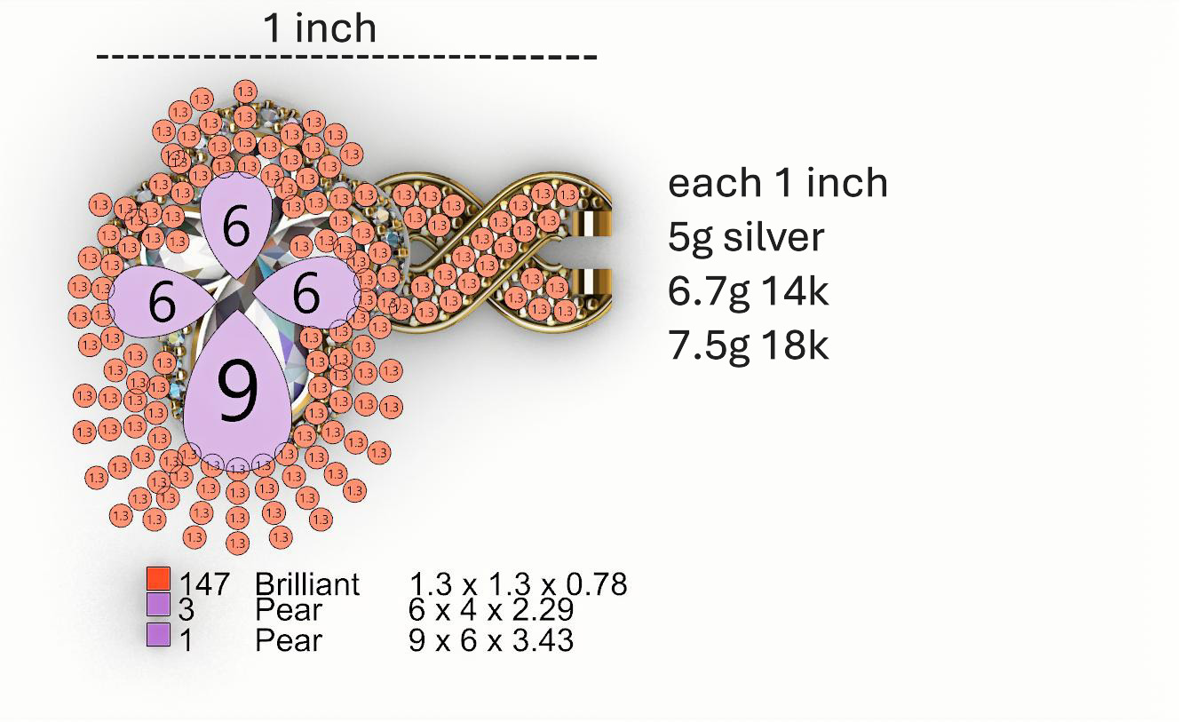 clover cross hiphop bracelet 3D print model_3