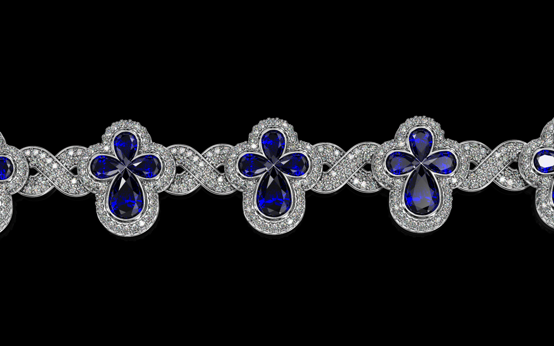 clover cross hiphop bracelet 3D print model_13