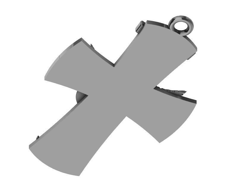 ST MICHAEL PENDANT CROSS 3D print model_3