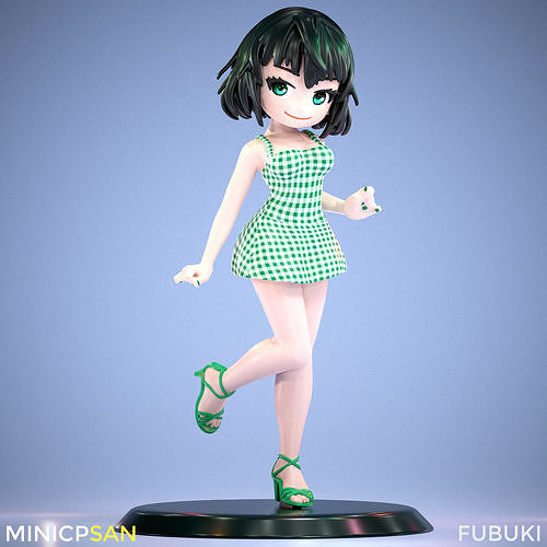 Fubuki - Cute Green Summer Dress - One Punch Man 3D print model