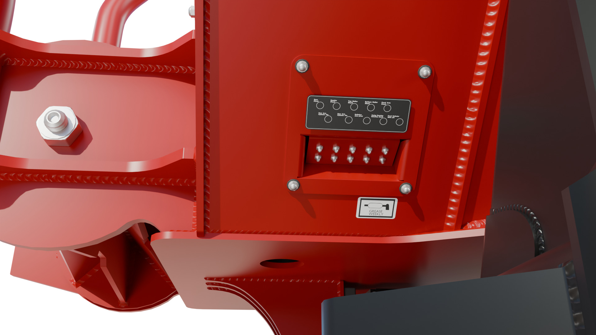 CAT DLK 426 Pull-Through Delimber Trailer-Mounted Low-poly 3D model_15