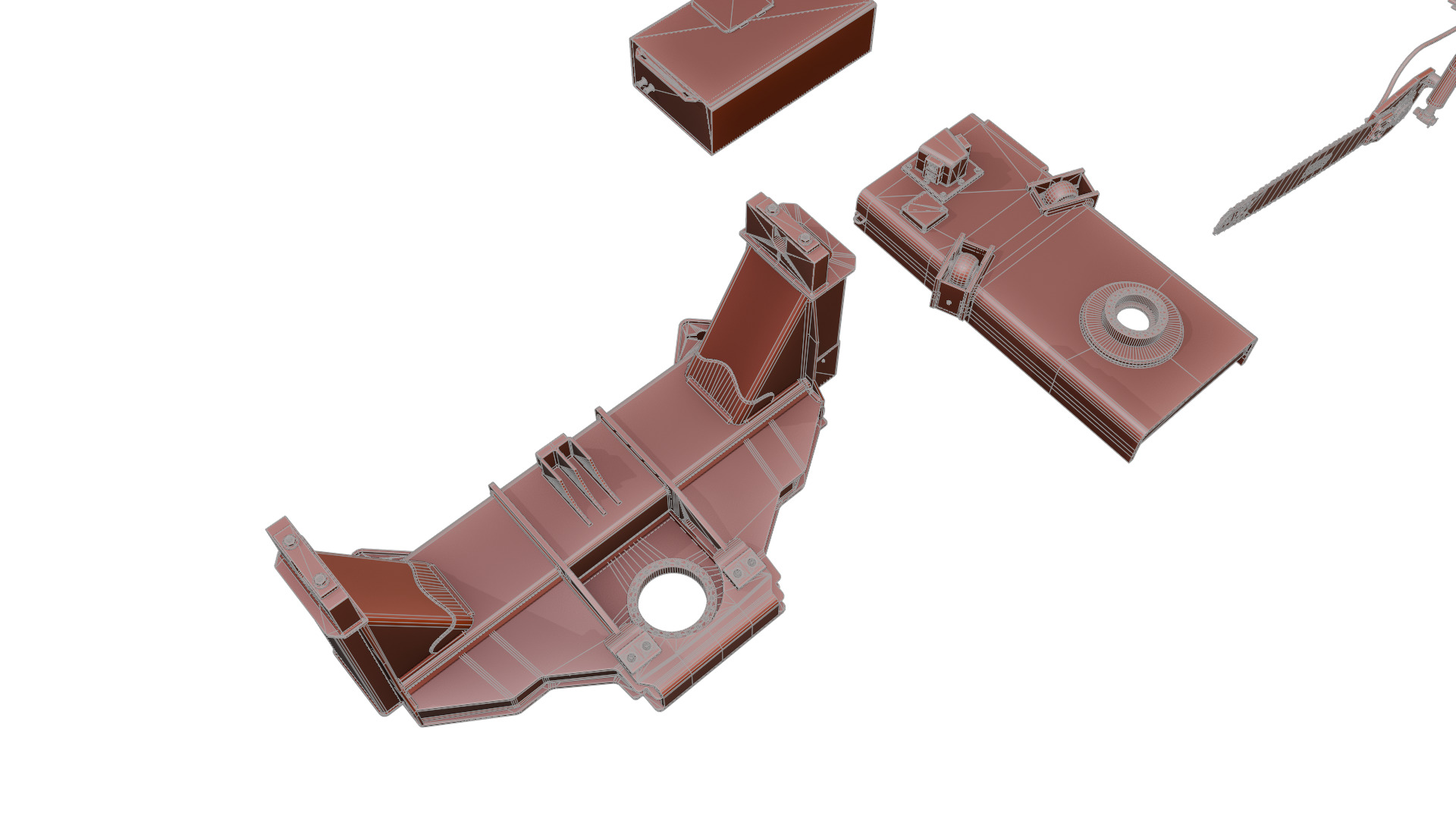 CAT DLK 426 Pull-Through Delimber Trailer-Mounted Low-poly 3D model_32