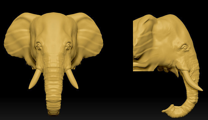 Elephant head pendant 3D print model