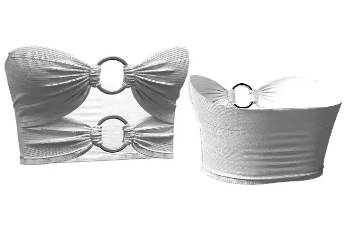 Cutout Ribbed Tank Top 3D Model CLO MB