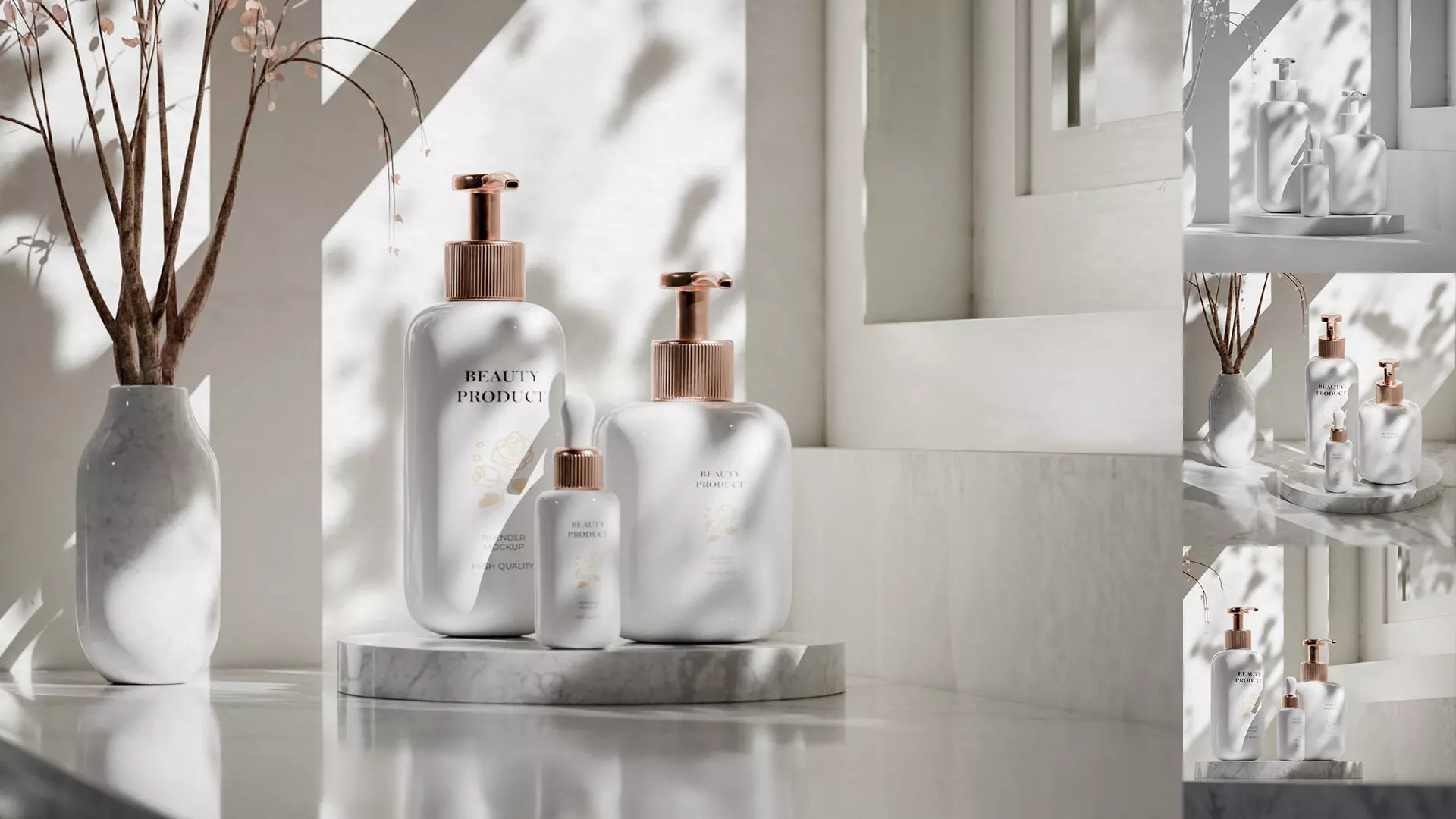 Luxury Beauty Product Mockup Low-poly 3D model_0