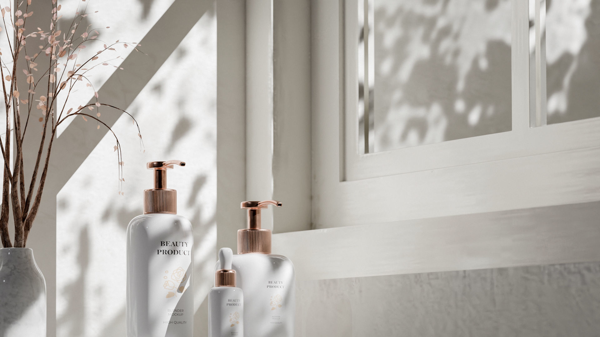 Luxury Beauty Product Mockup Low-poly 3D model_8