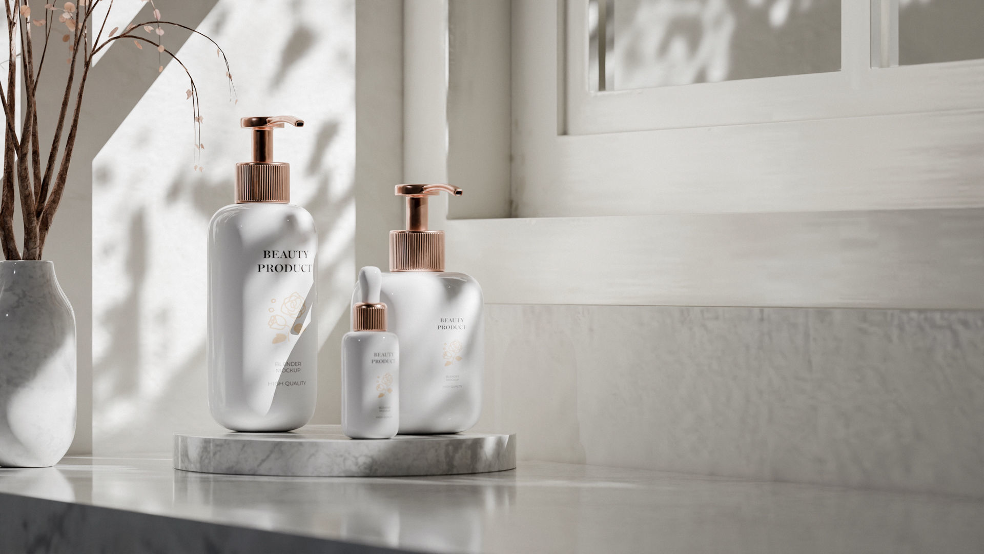 Luxury Beauty Product Mockup Low-poly 3D model_2